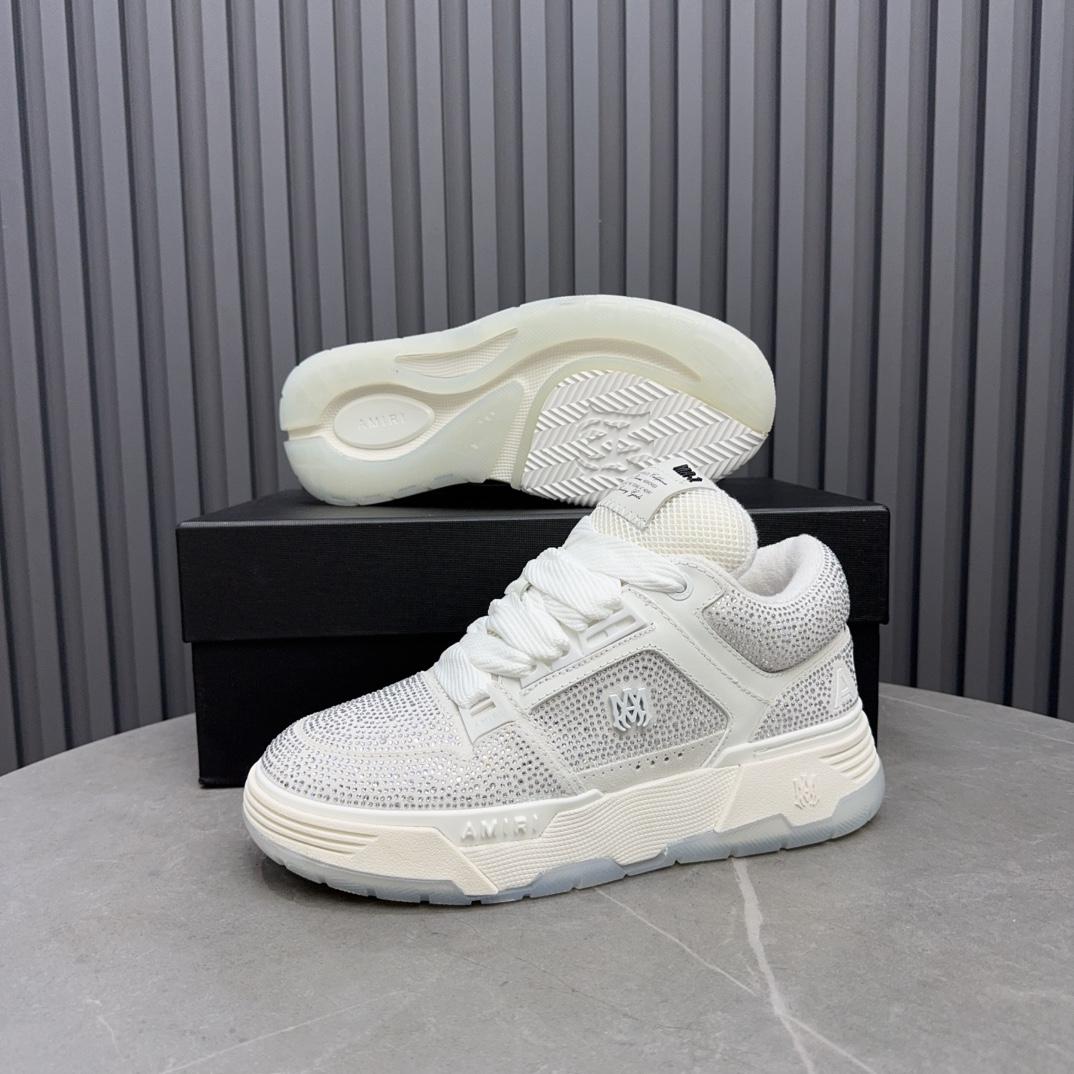 Amiri Crystal MA-1 Leather Sneakers - FashionPlug