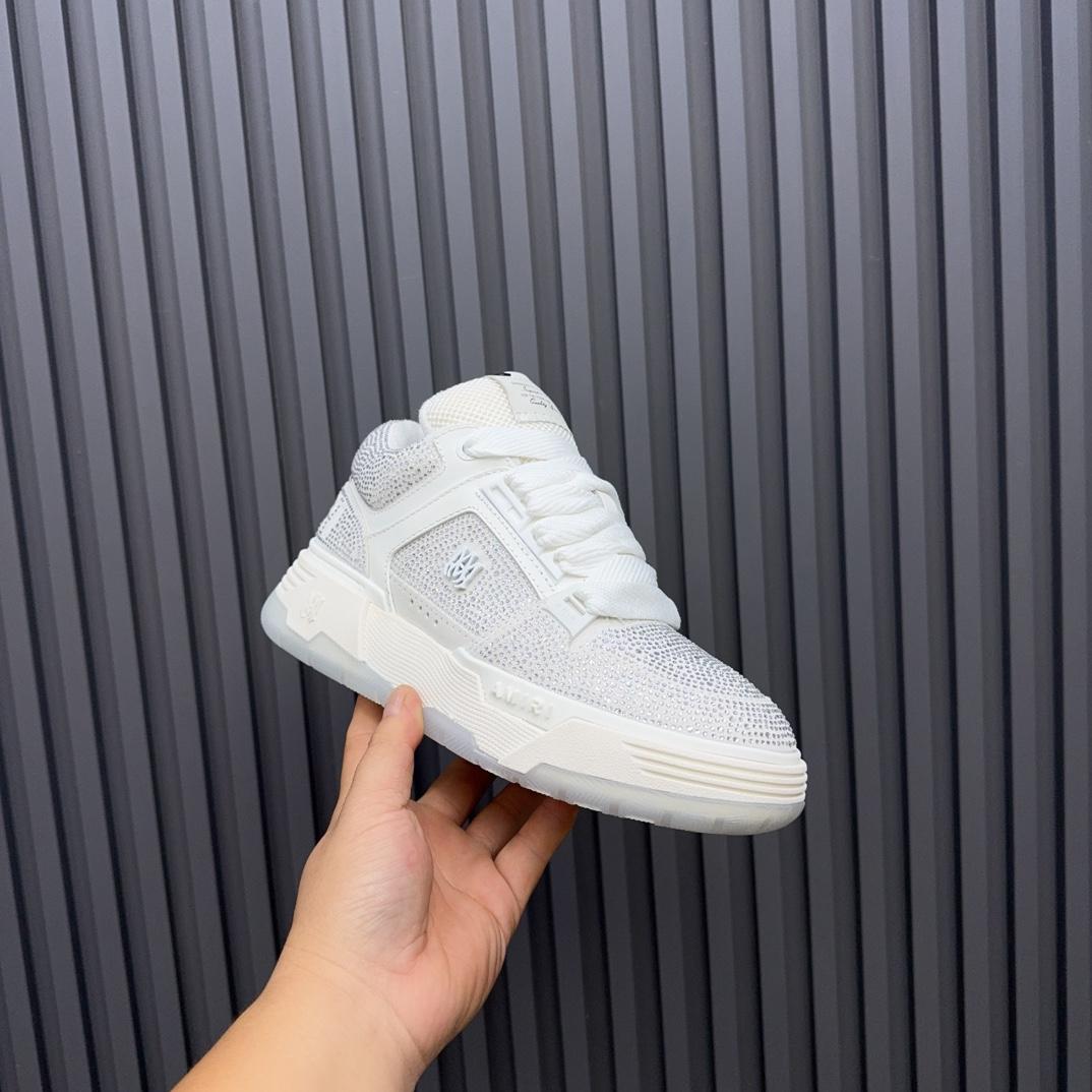 Amiri Crystal MA-1 Leather Sneakers - FashionPlug
