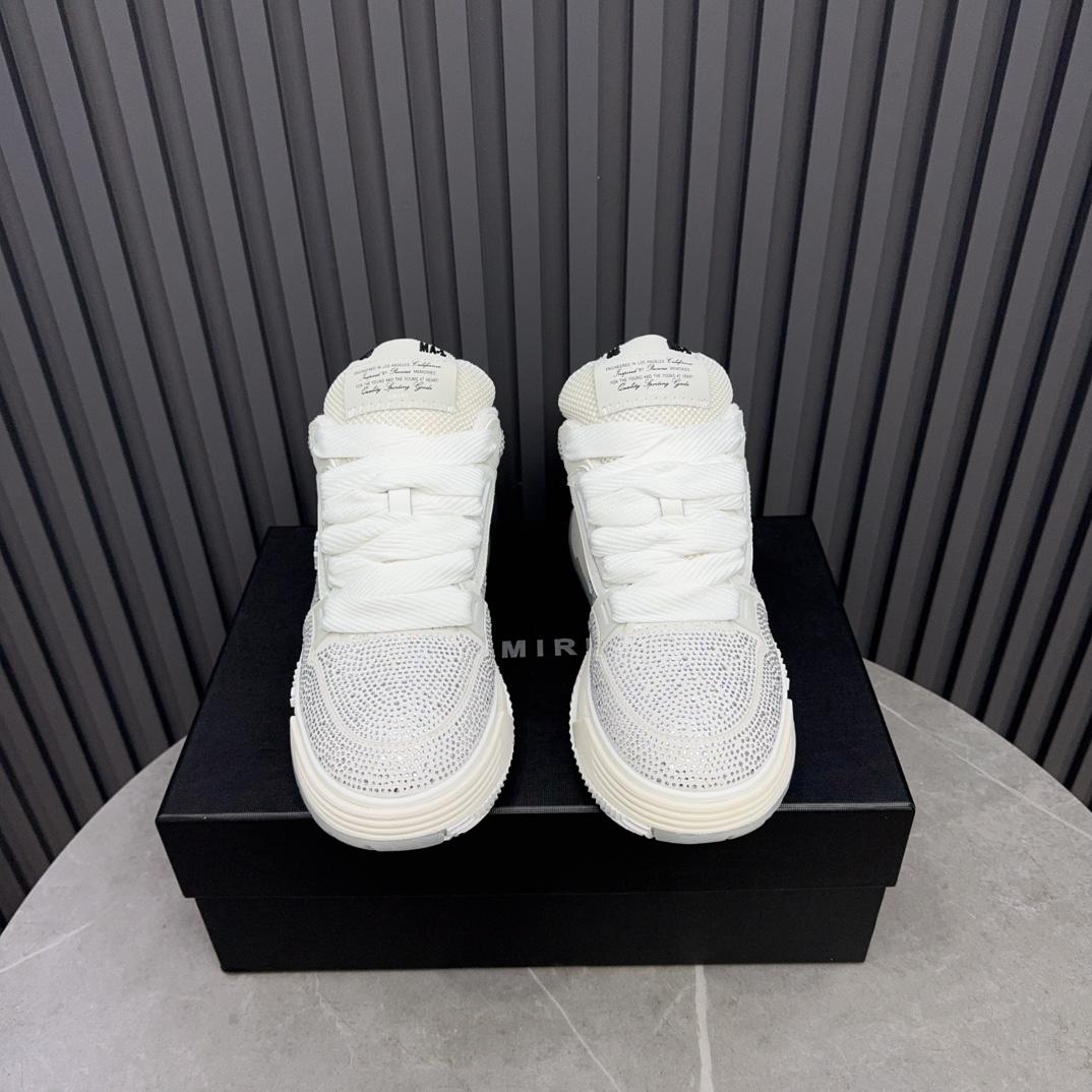 Amiri Crystal MA-1 Leather Sneakers - FashionPlug