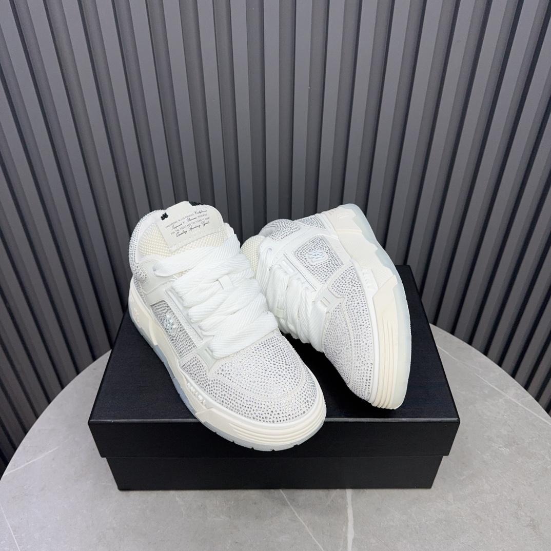 Amiri Crystal MA-1 Leather Sneakers - FashionPlug