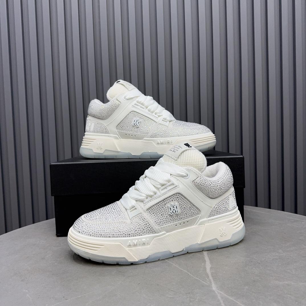 Amiri Crystal MA-1 Leather Sneakers - FashionPlug