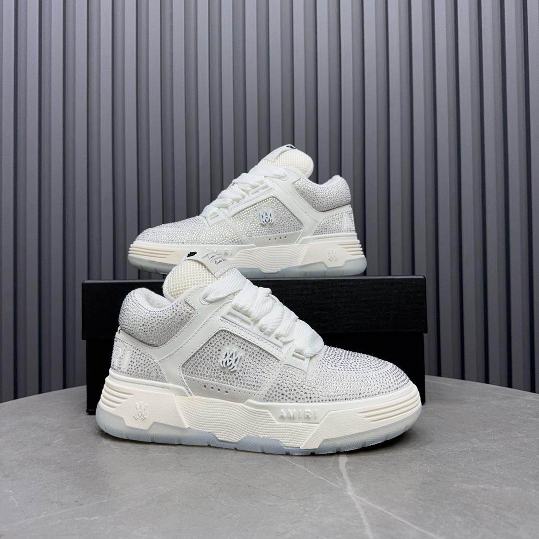 Amiri Crystal MA-1 Leather Sneakers - FashionPlug