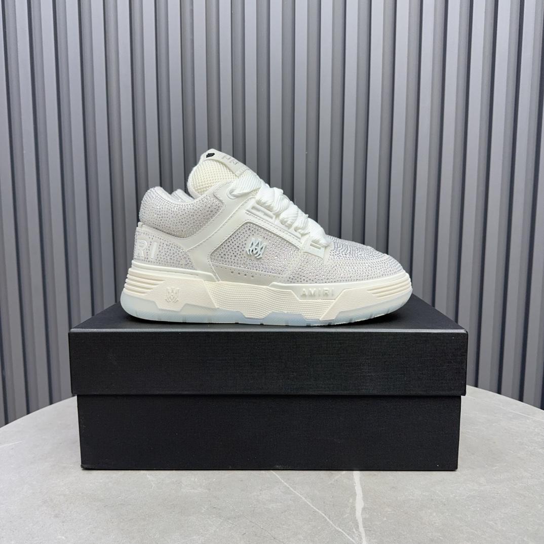 Amiri Crystal MA-1 Leather Sneakers - FashionPlug