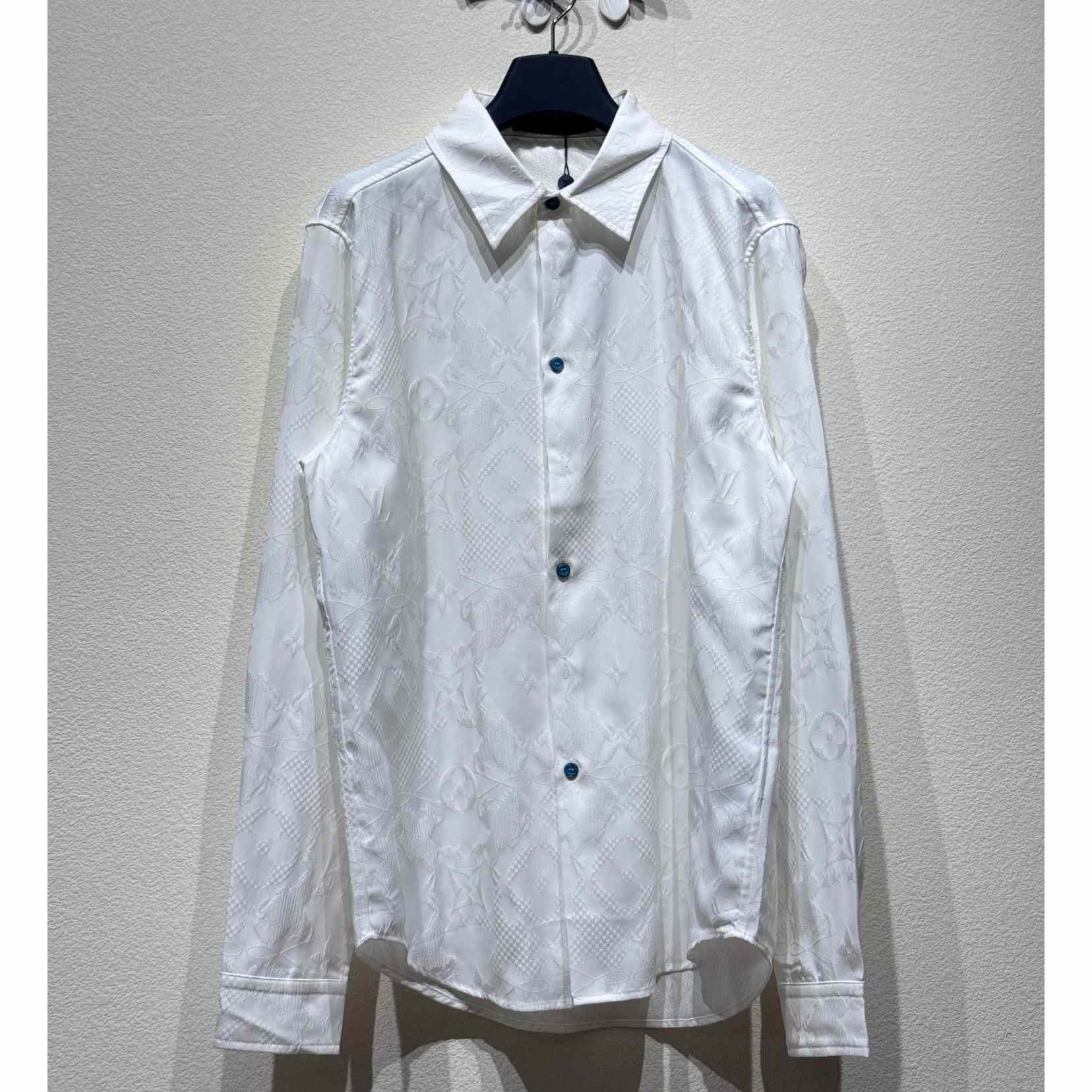 Louis Vuitton Long-Sleeved Jacquard Silk Shirt   1AFWS6 - FashionPlug