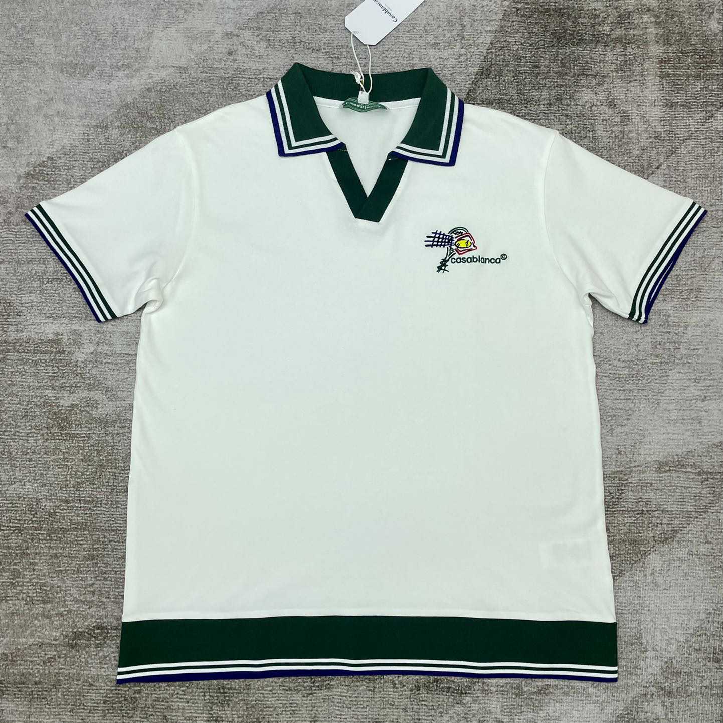 Casablanca Croquis De Tennis Piqué Polo Shirt   c884 - FashionPlug