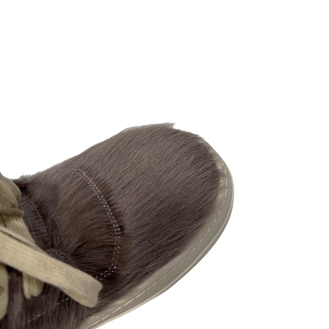 Rick Owens Geobasket Cow Fur Pale Pink Boots - FashionPlug