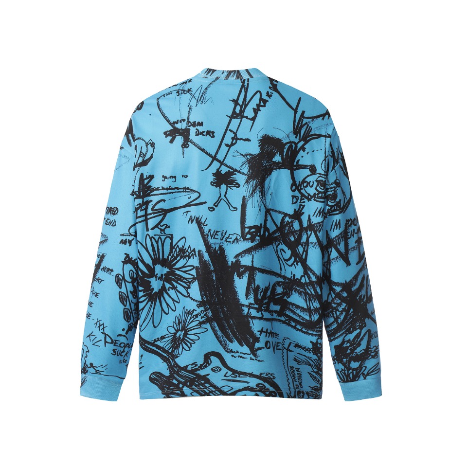Saint Michael Printed Long Sleeve T-Shirt - FashionPlug