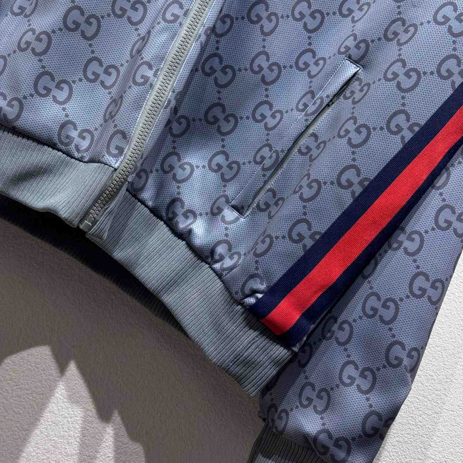 Gucci Jumbo GG Zip Jacket With Web - FashionPlug