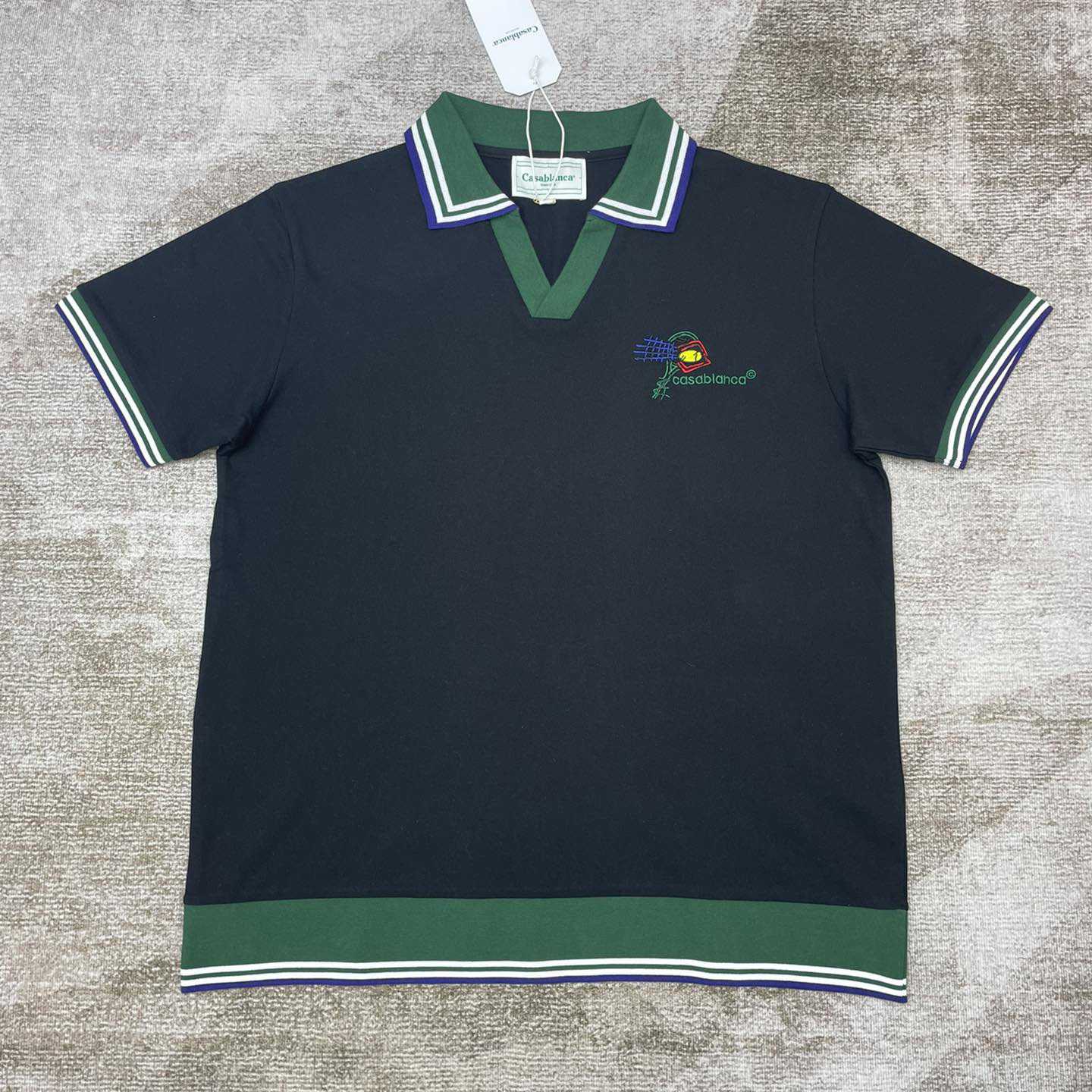 Casablanca Croquis De Tennis Piqué Polo Shirt   c885 - FashionPlug