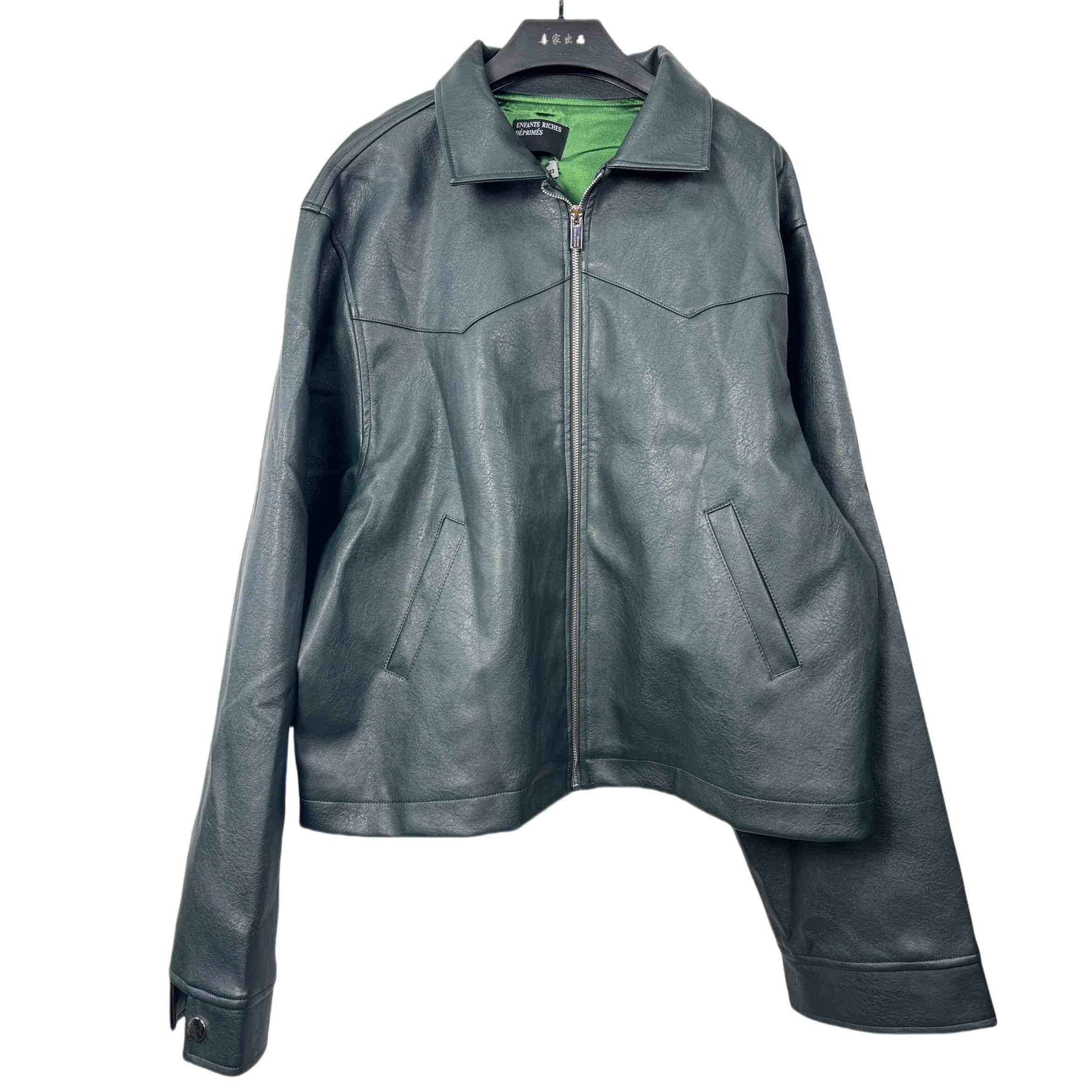 Enfants Riches Deprimes Green Western Leather Jacket - FashionPlug