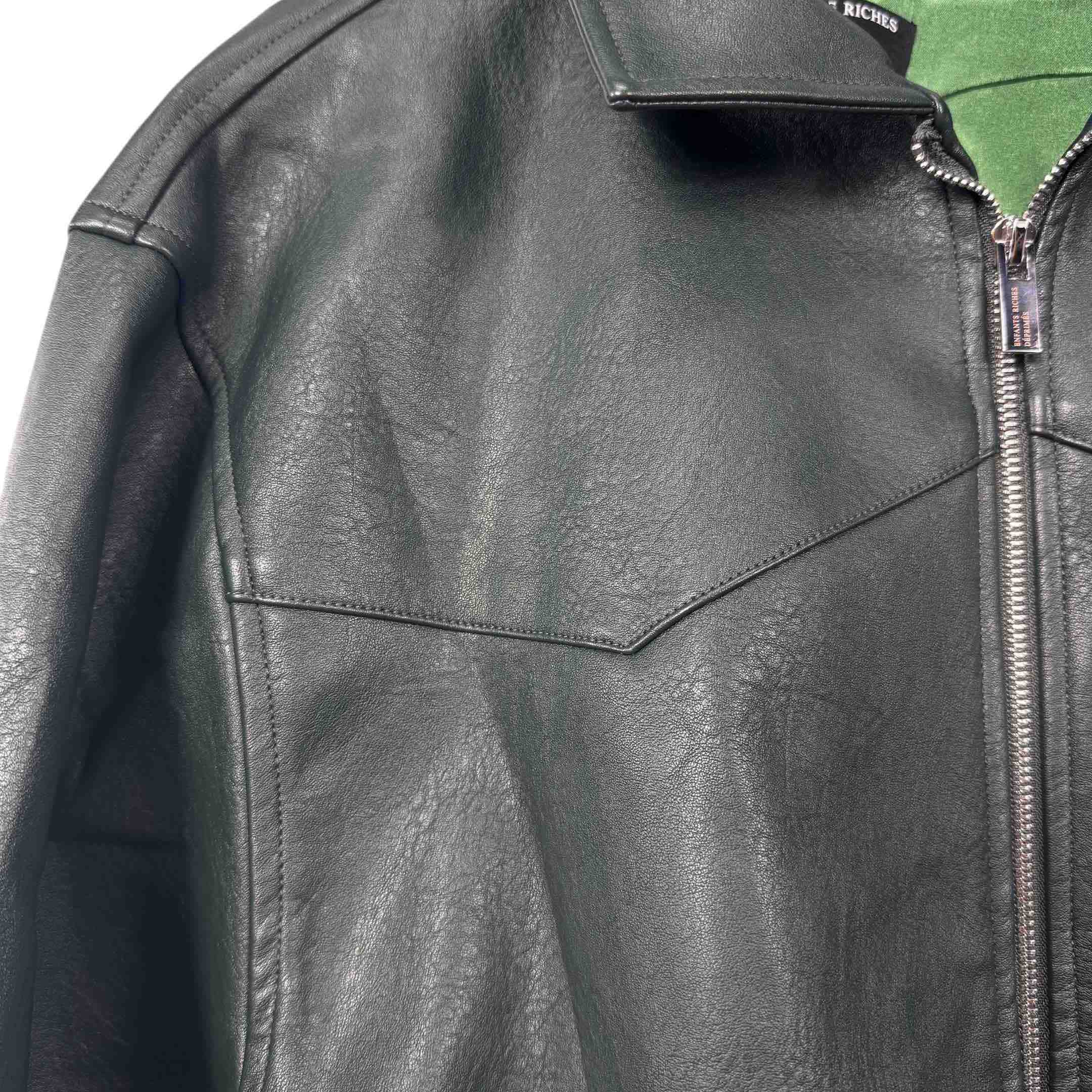 Enfants Riches Deprimes Green Western Leather Jacket - FashionPlug