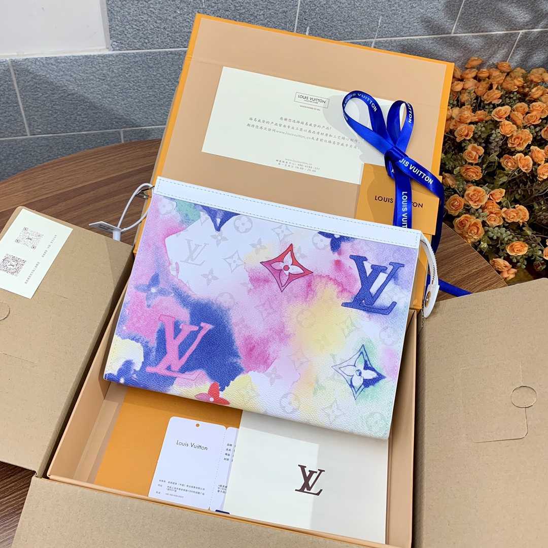 Louis Vuitton Pochette Voyage Monogram Watercolor  26x20x5cm - FashionPlug