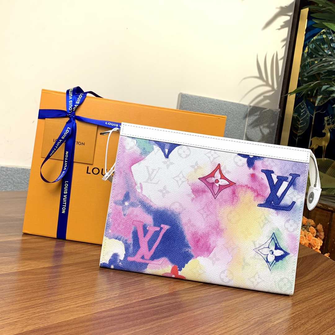 Louis Vuitton Pochette Voyage Monogram Watercolor  26x20x5cm - FashionPlug