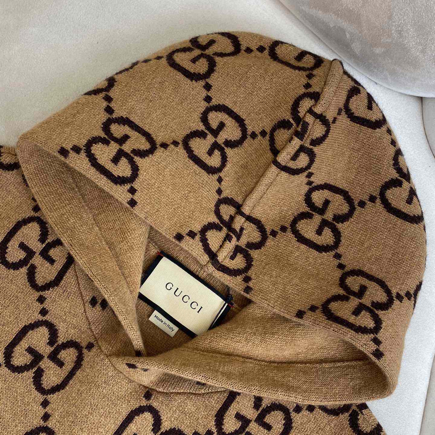 Gucci GG Wool Hooded Sweatshirt - FashionPlug