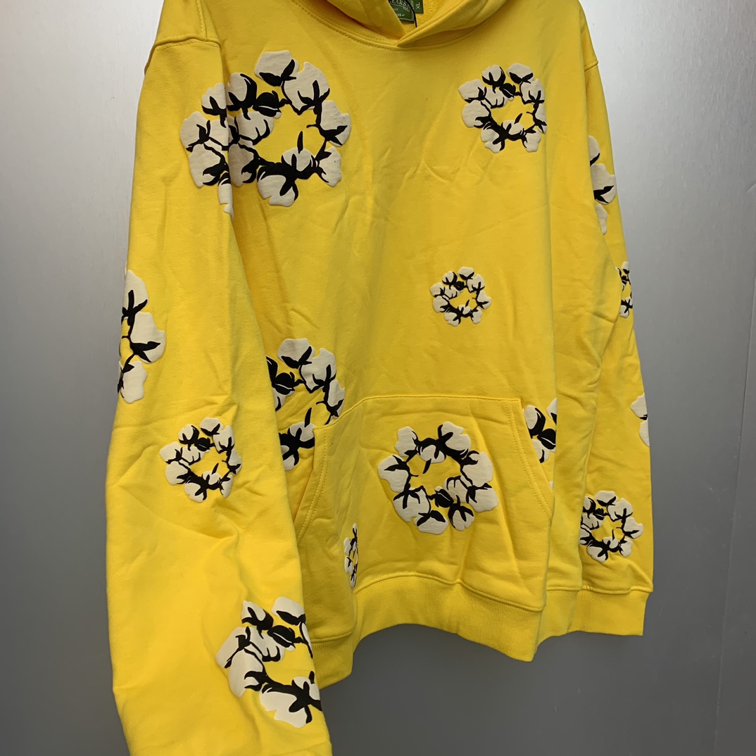 Denim Tears Cactus Tears Wreath Hoodie Yellow - FashionPlug