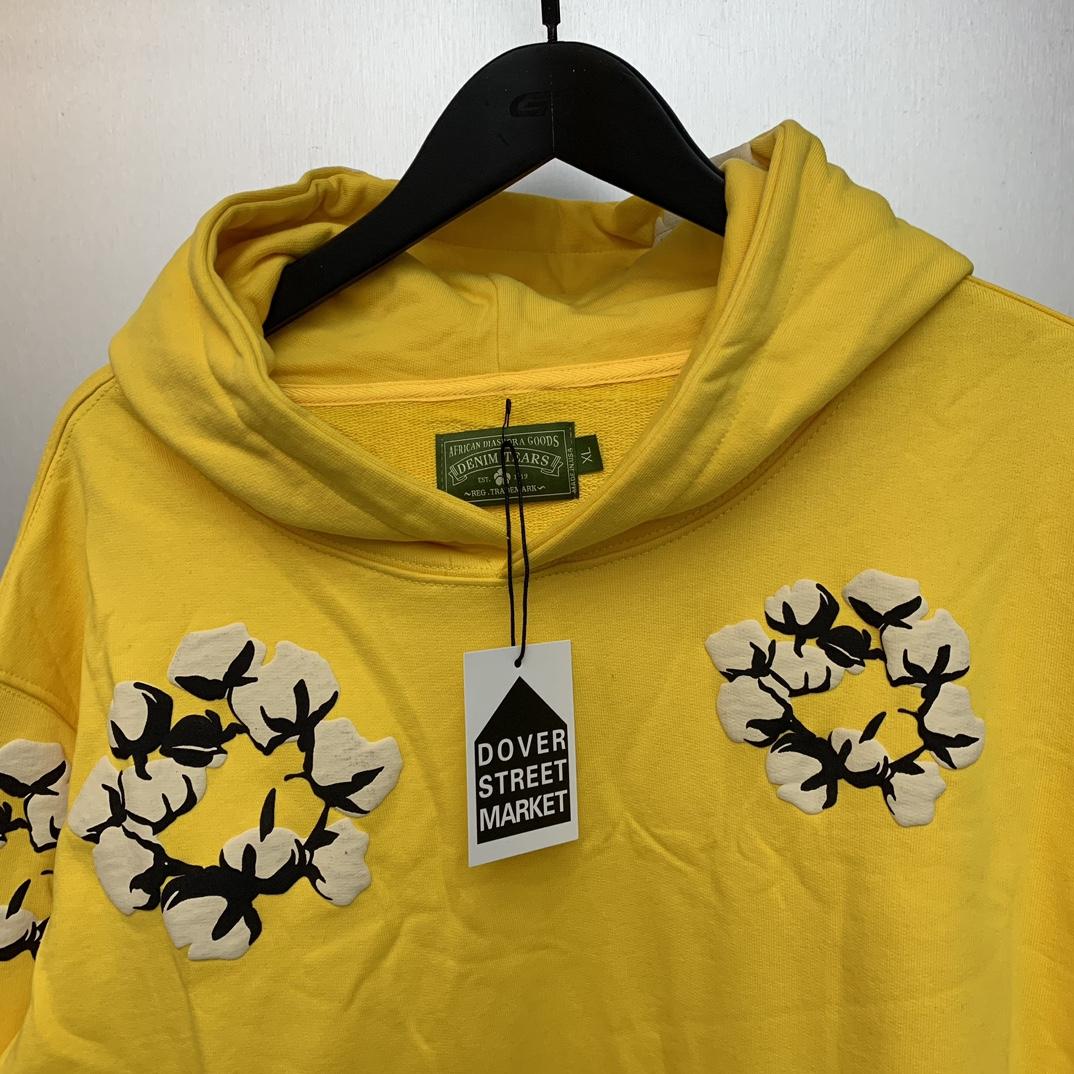 Denim Tears Cactus Tears Wreath Hoodie Yellow - FashionPlug