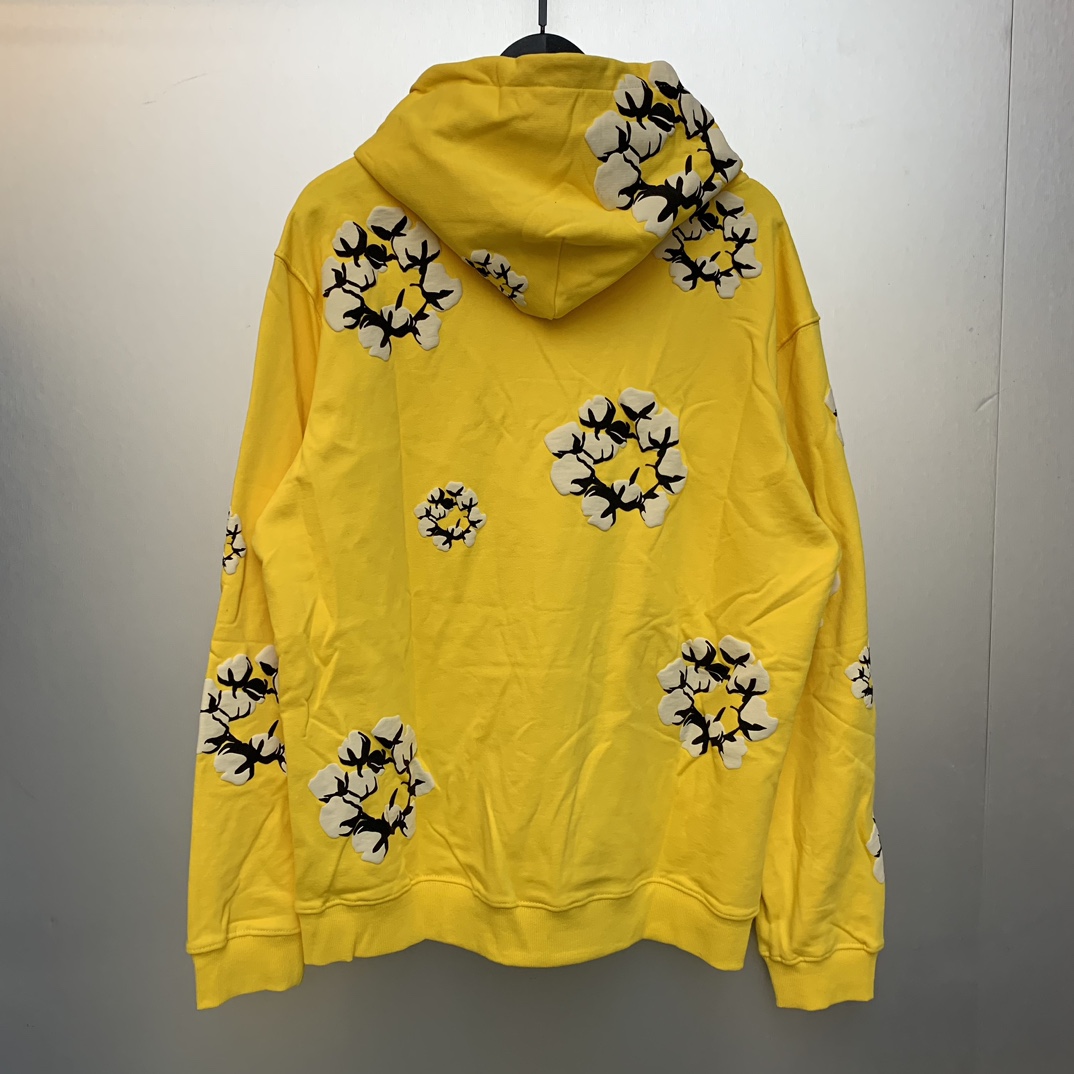 Denim Tears Cactus Tears Wreath Hoodie Yellow - FashionPlug