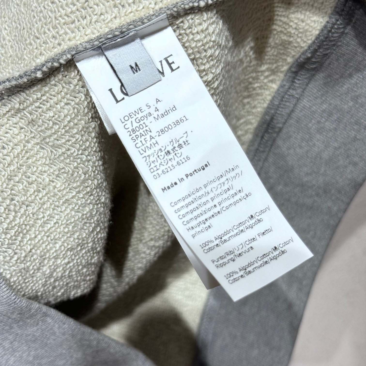 Loewe Relaxed fit Hoodie In Cotton Grey - FashionPlug
