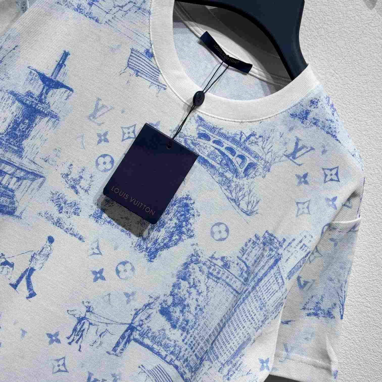 Louis Vuitton Printed Cotton Pique T-Shirt - FashionPlug