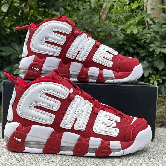 Supreme x Air More Uptempo “Red” Sneakers     902290-600  - FashionPlug