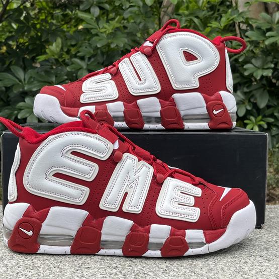 Supreme x Air More Uptempo “Red” Sneakers     902290-600  - FashionPlug