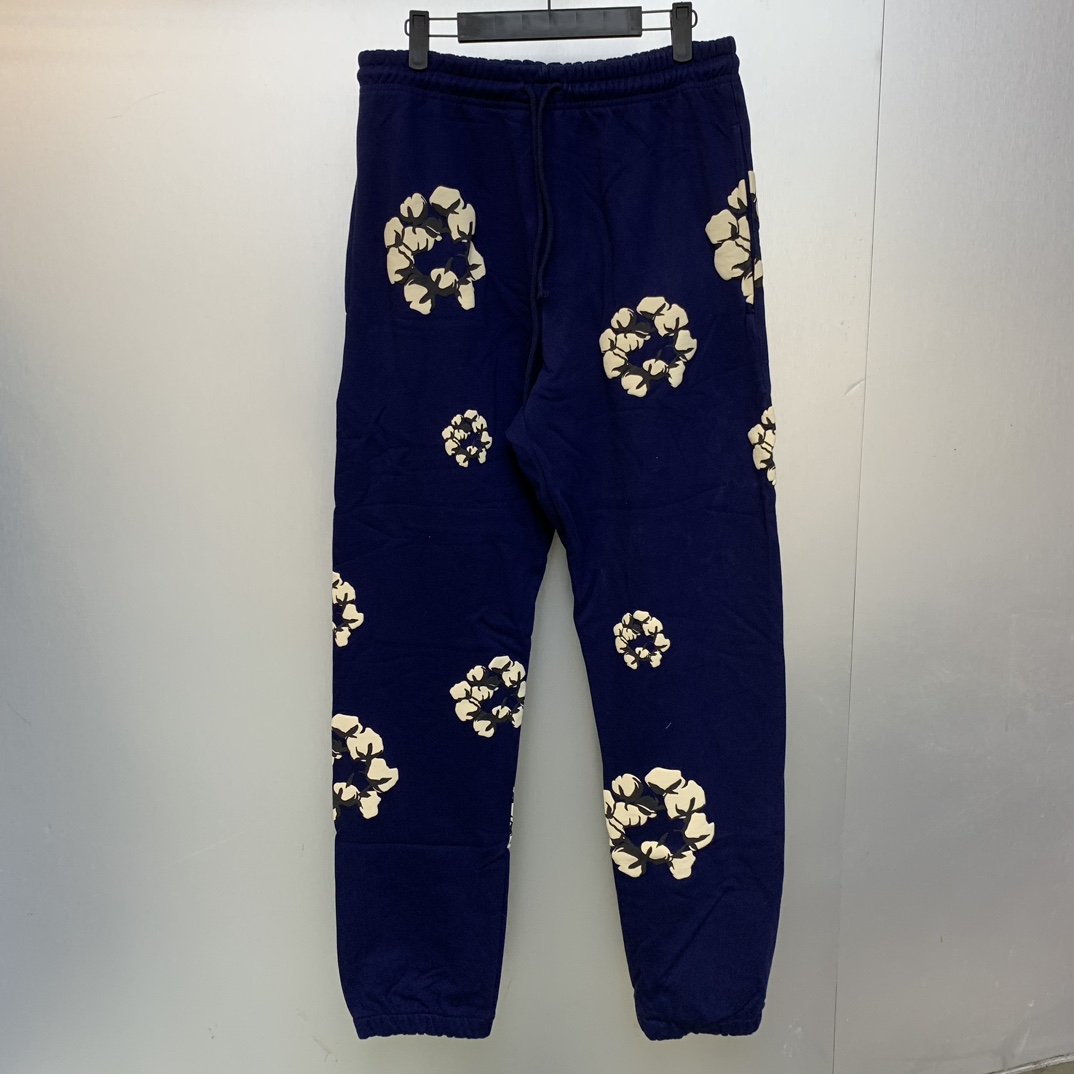 Denim Tears Cactus Tears Wreath Sweatpants Navy - FashionPlug