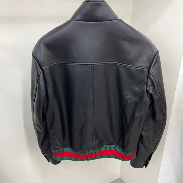 Gucci Leather Jacket - FashionPlug