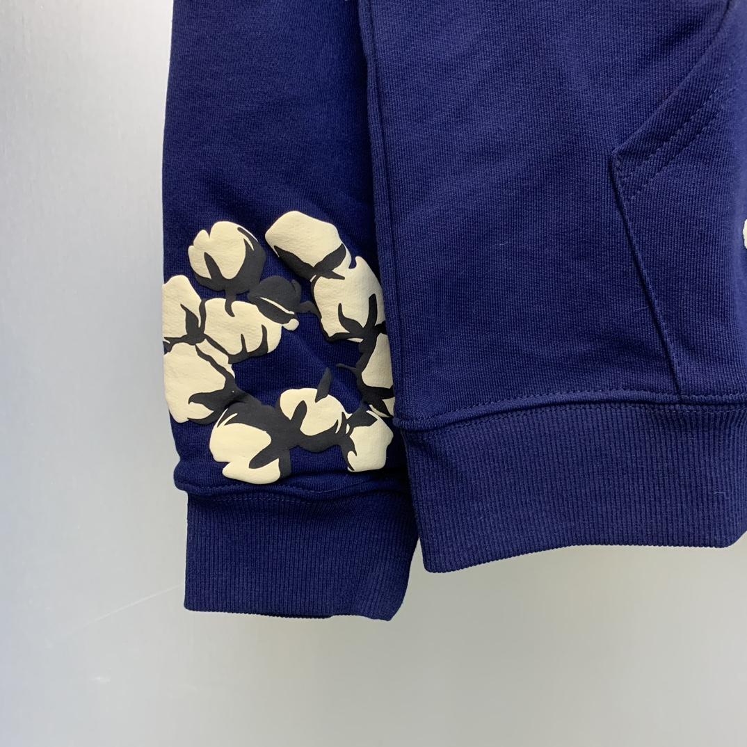 Denim Tears Cactus Tears Wreath Hoodie Navy - FashionPlug