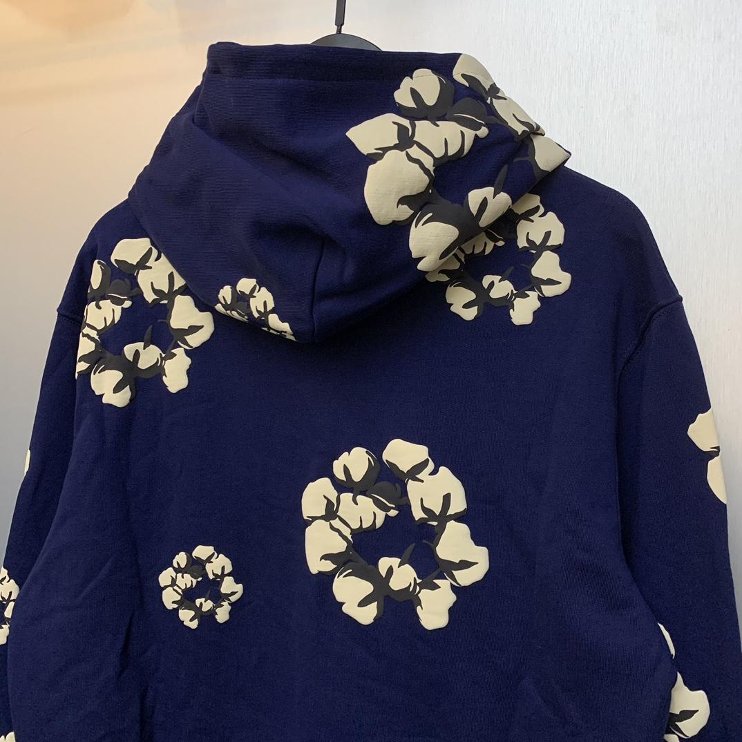 Denim Tears Cactus Tears Wreath Hoodie Navy - FashionPlug
