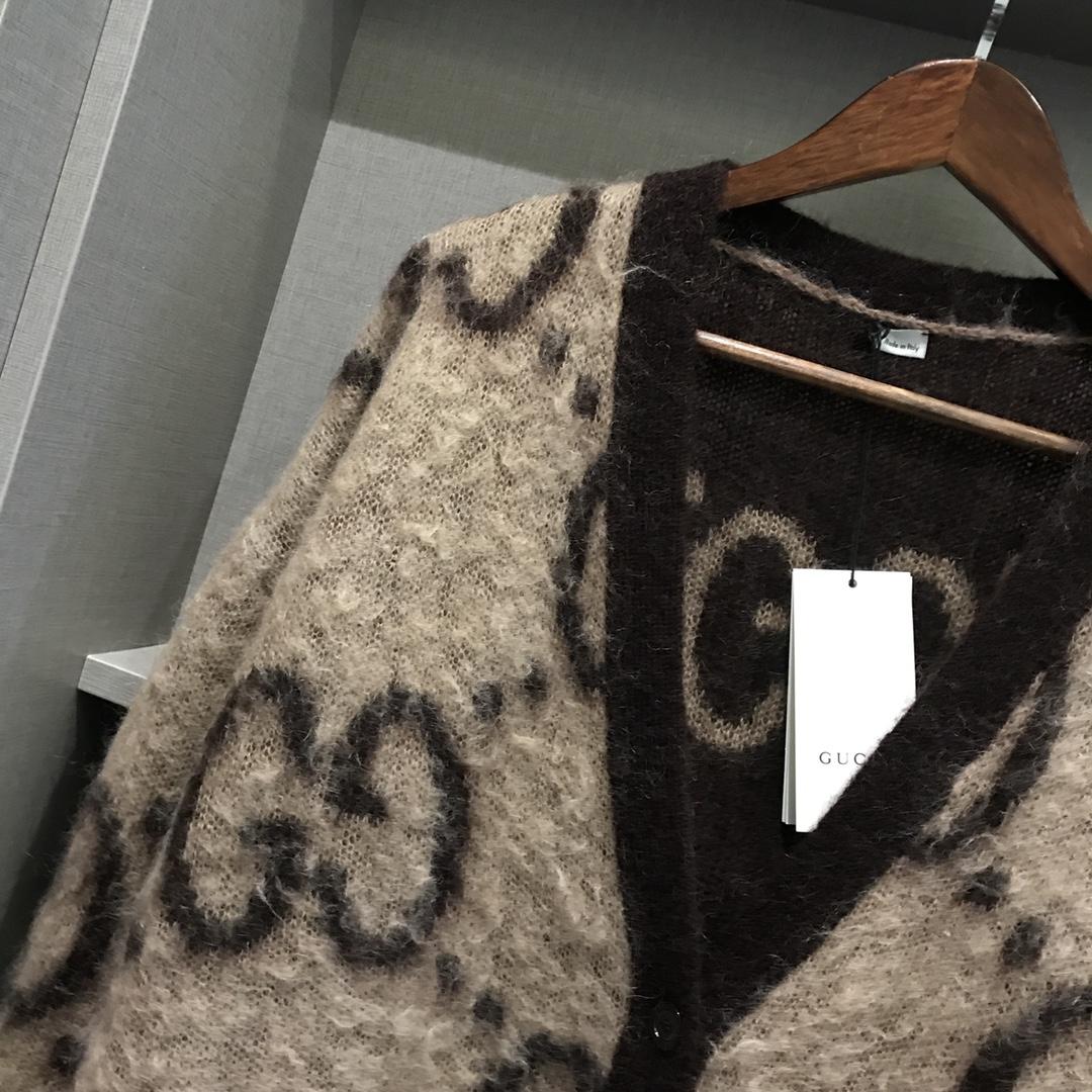 Gucci GG Wool Jacquard Cardigan  - FashionPlug