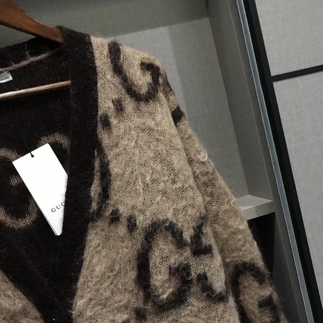 Gucci GG Wool Jacquard Cardigan  - FashionPlug