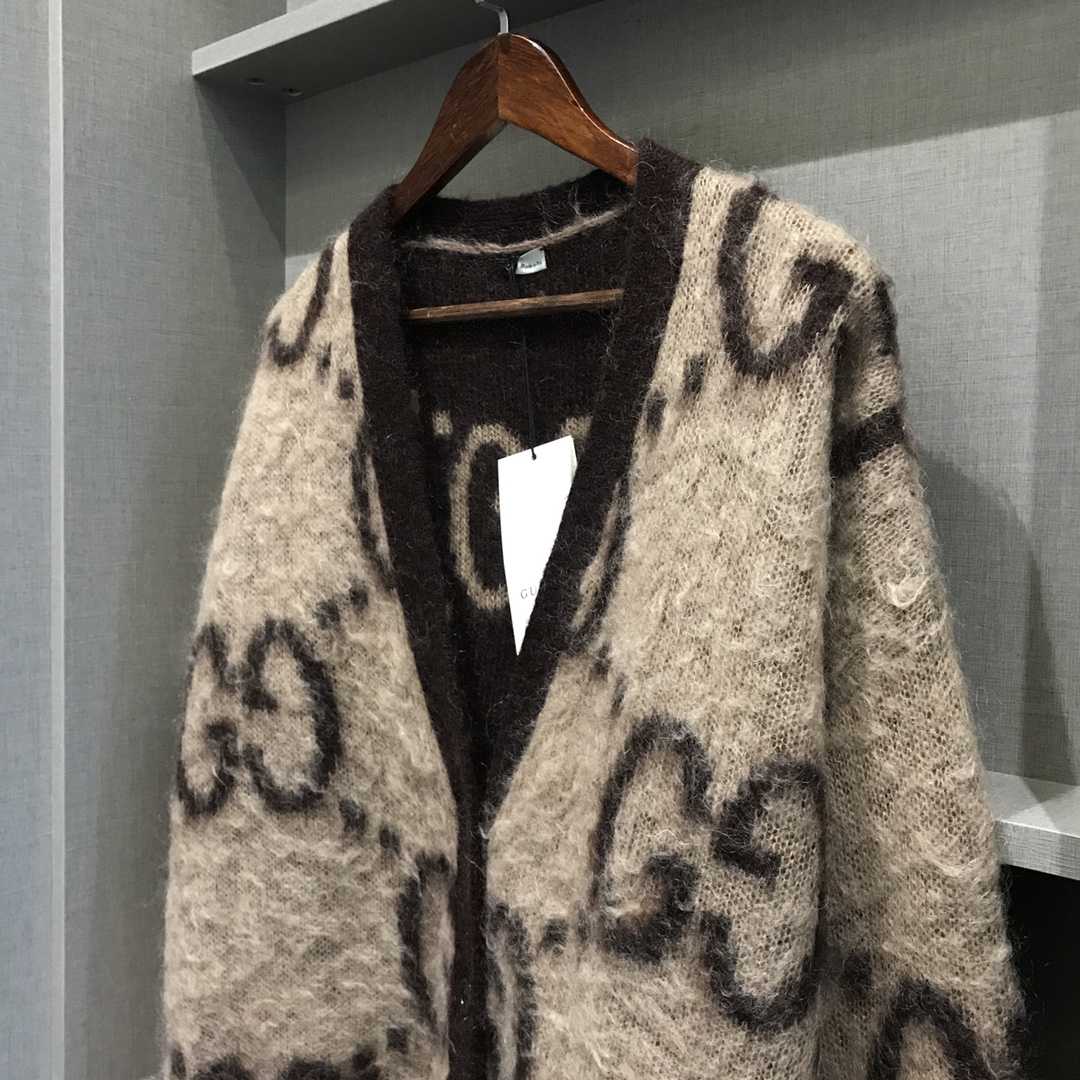 Gucci GG Wool Jacquard Cardigan  - FashionPlug
