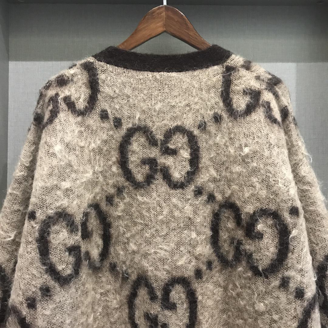 Gucci GG Wool Jacquard Cardigan  - FashionPlug