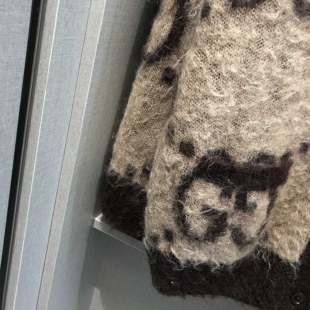 Gucci GG Wool Jacquard Cardigan  - FashionPlug