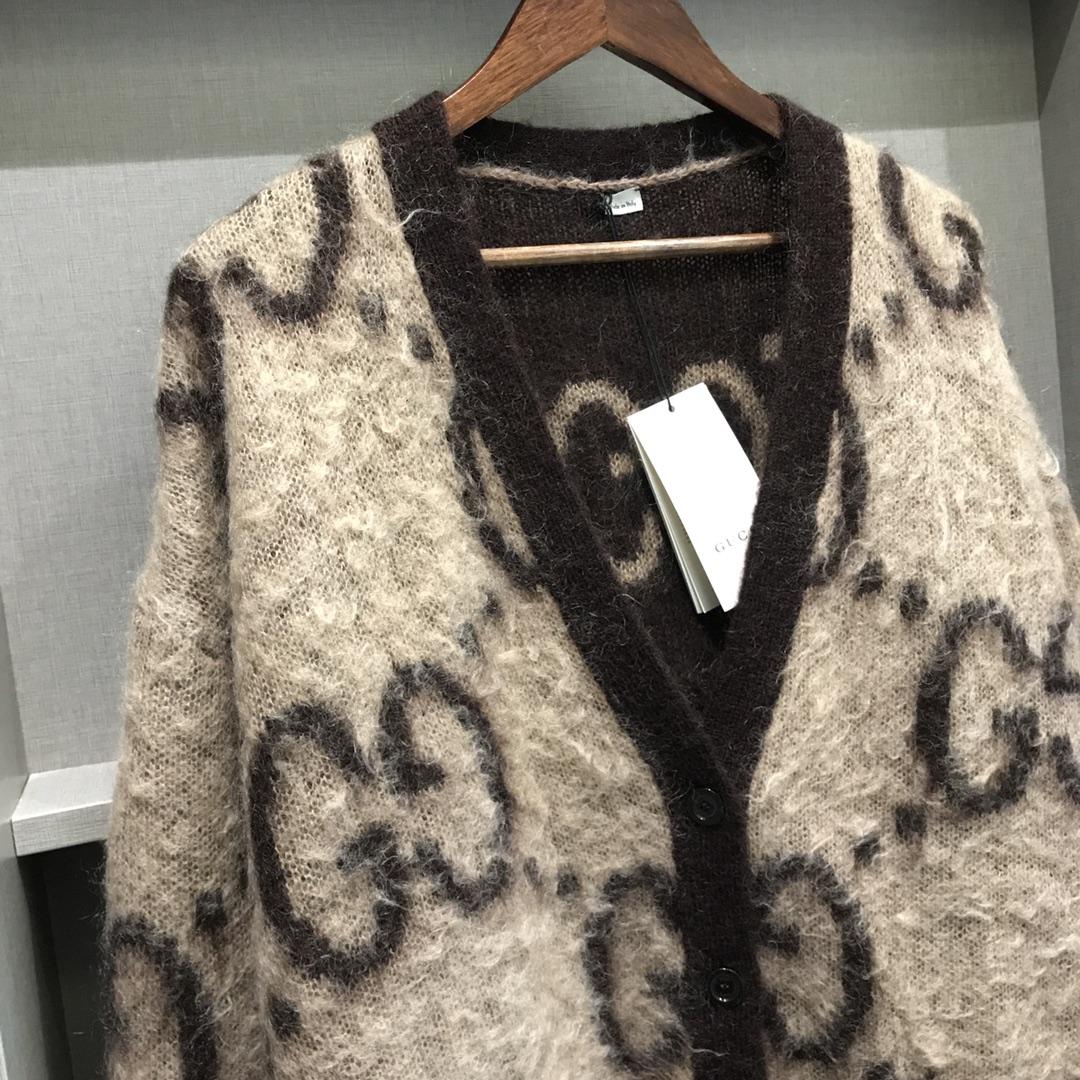 Gucci GG Wool Jacquard Cardigan  - FashionPlug