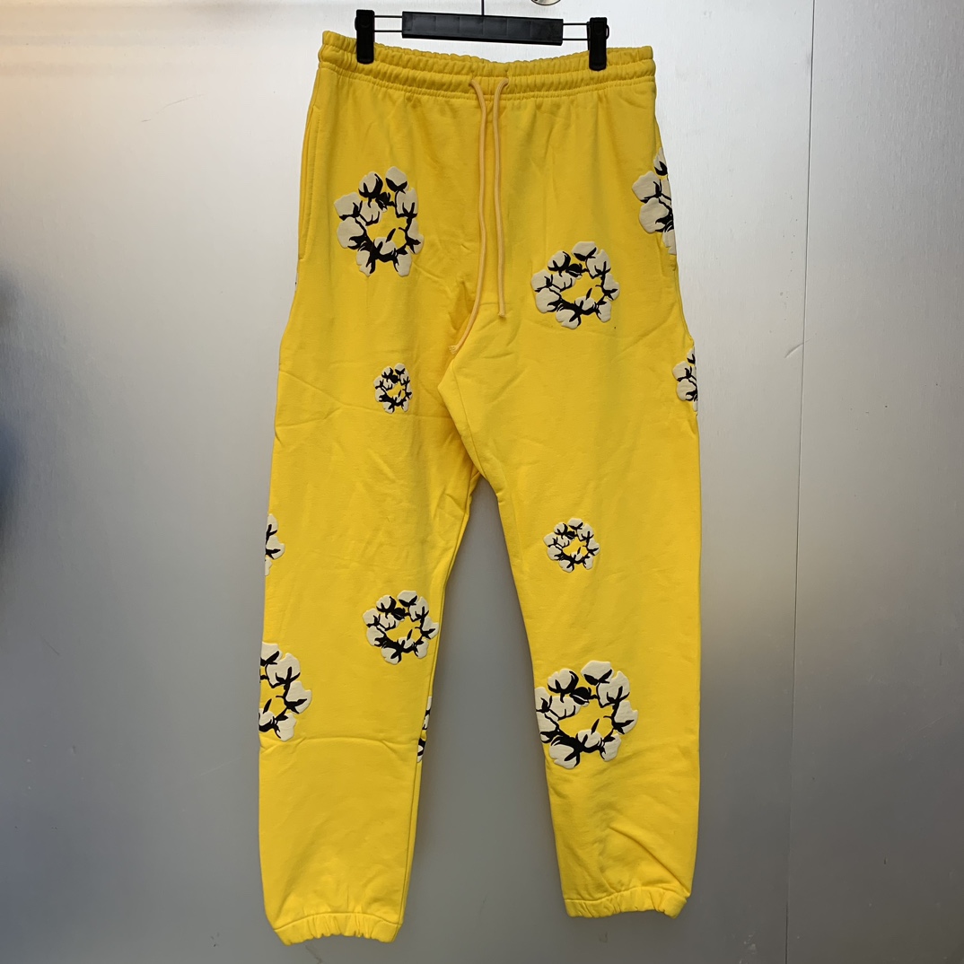 Denim Tears Cactus Tears Wreath Sweatpants Yellow - FashionPlug