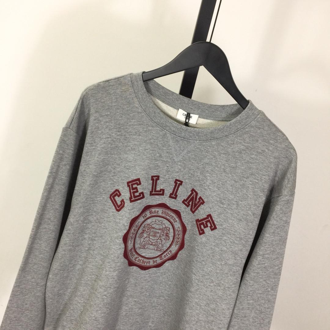 Celine Blason Loose Sweatshirt In Cotton Fleece - FashionPlug