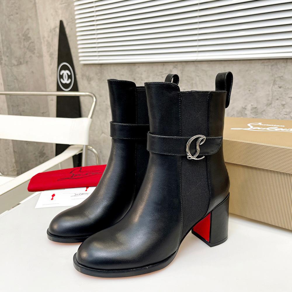 Christian Louboutin CL Chelsea Leather booty - FashionPlug