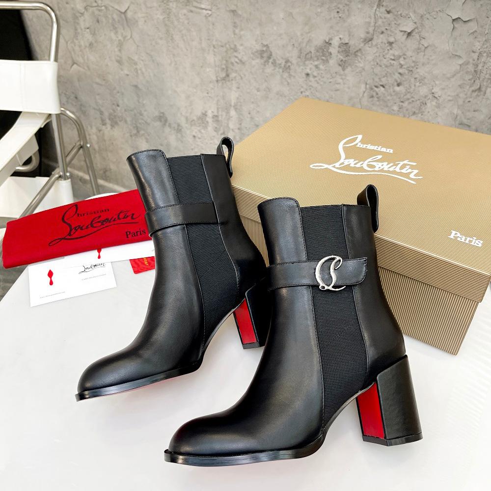 Christian Louboutin CL Chelsea Leather booty - FashionPlug