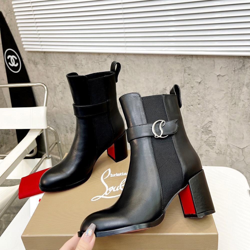 Christian Louboutin CL Chelsea Leather booty - FashionPlug