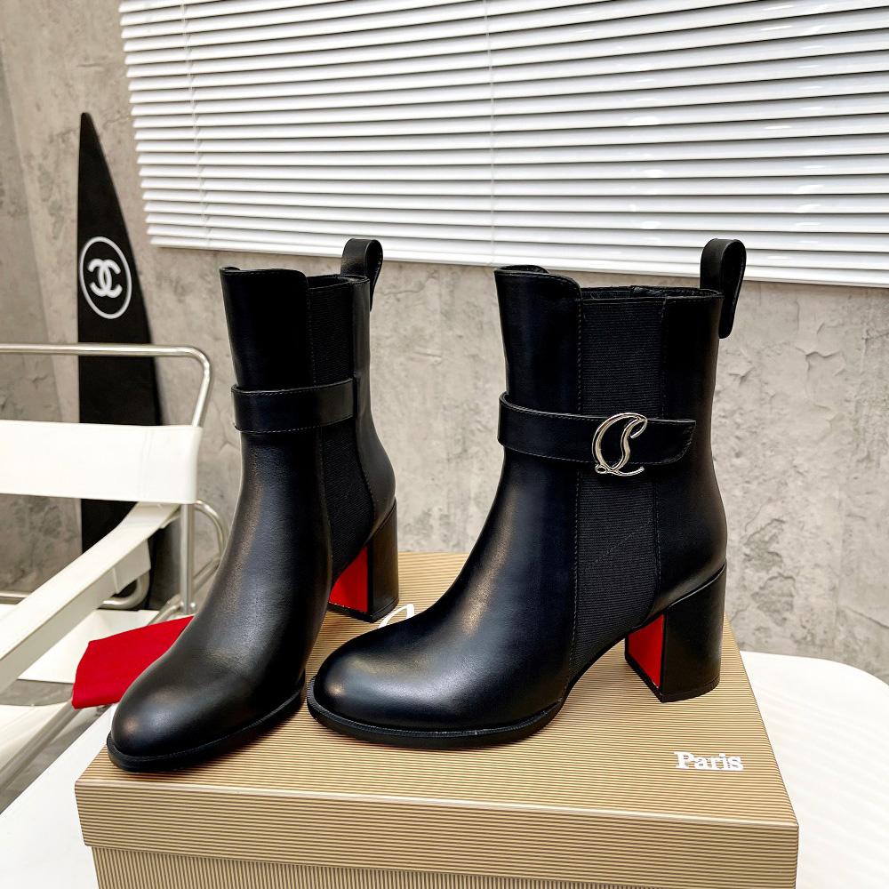 Christian Louboutin CL Chelsea Leather booty - FashionPlug