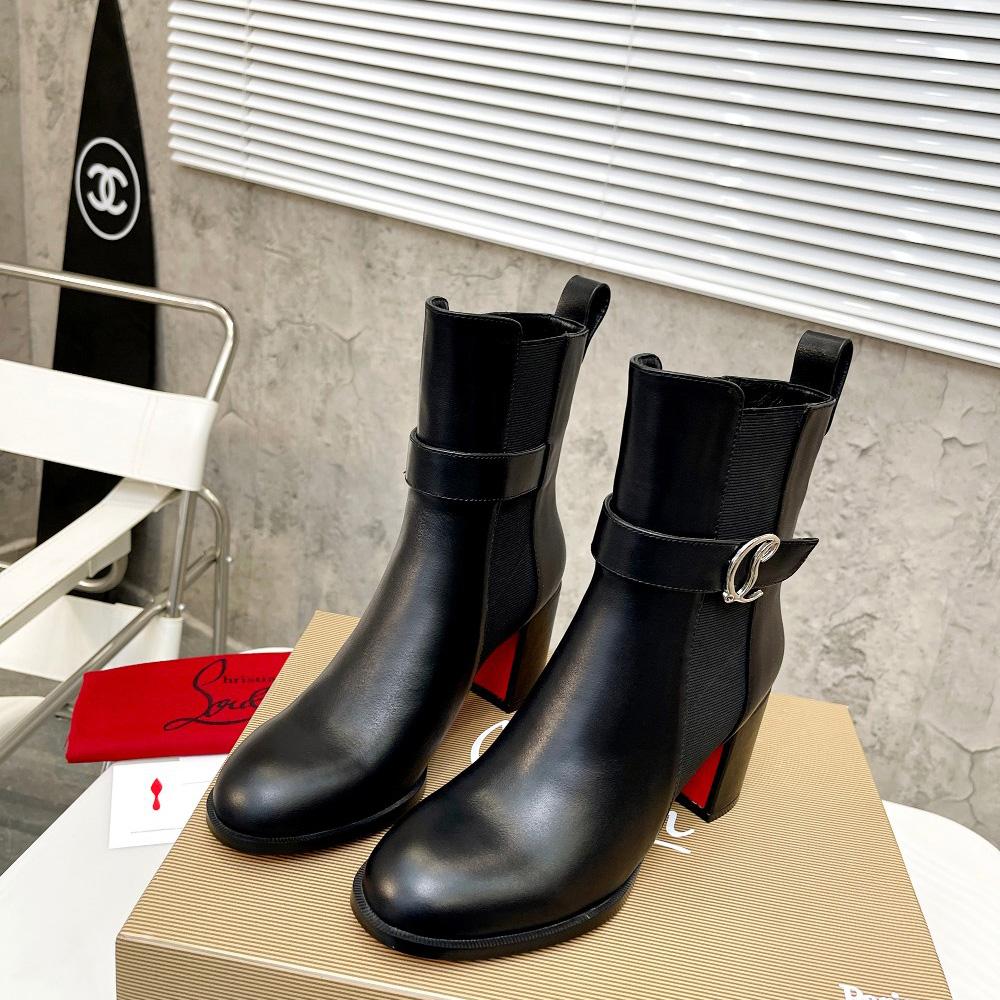 Christian Louboutin CL Chelsea Leather booty - FashionPlug