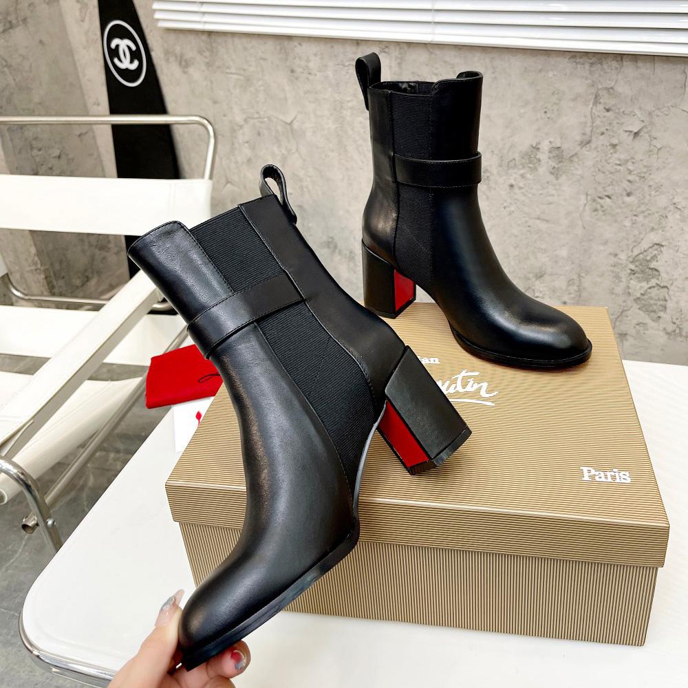 Christian Louboutin CL Chelsea Leather booty - FashionPlug
