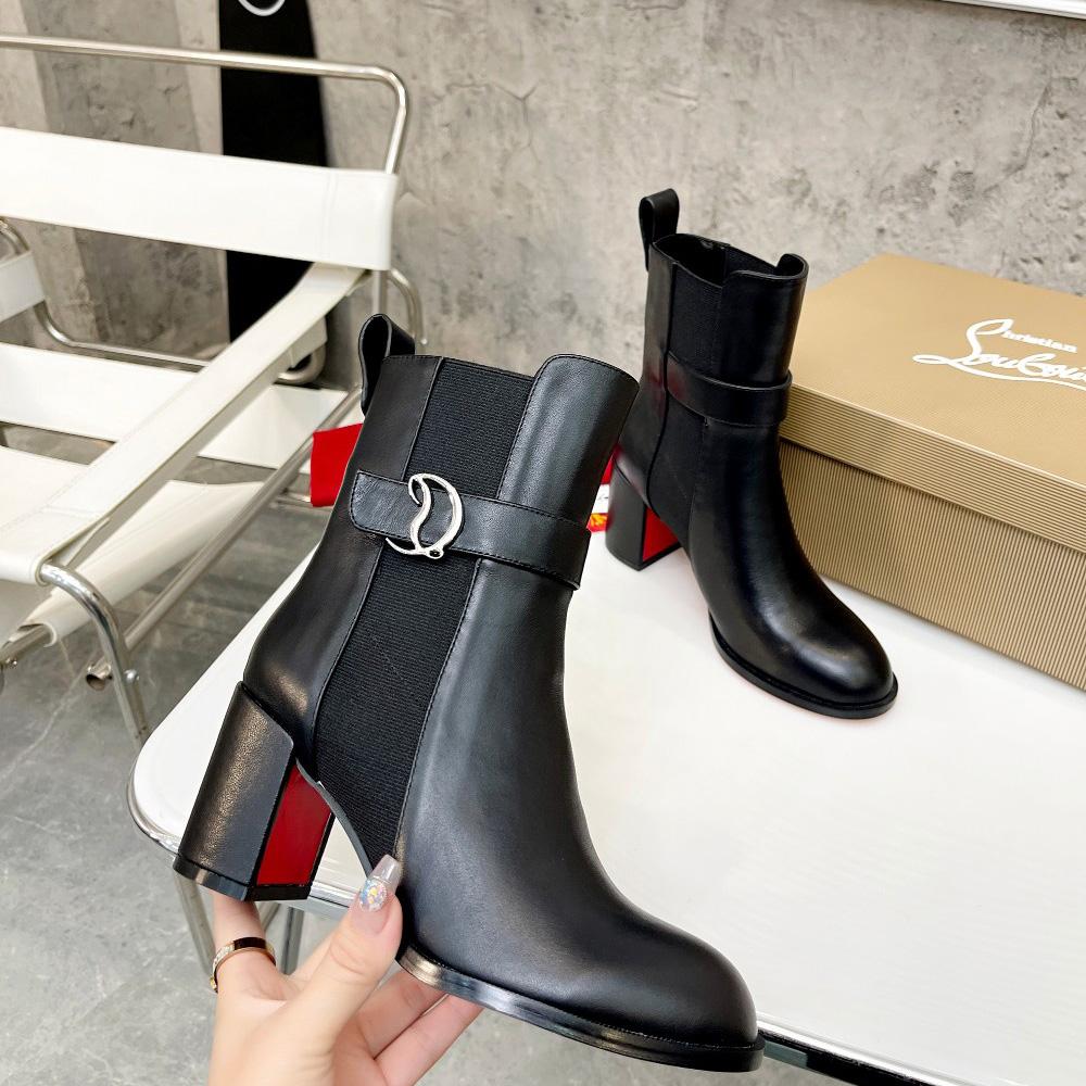 Christian Louboutin CL Chelsea Leather booty - FashionPlug