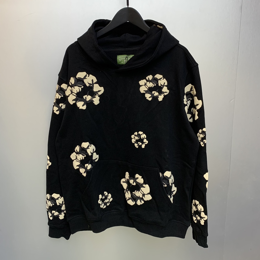Denim Tears Cactus Tears Wreath Hoodie Black - FashionPlug