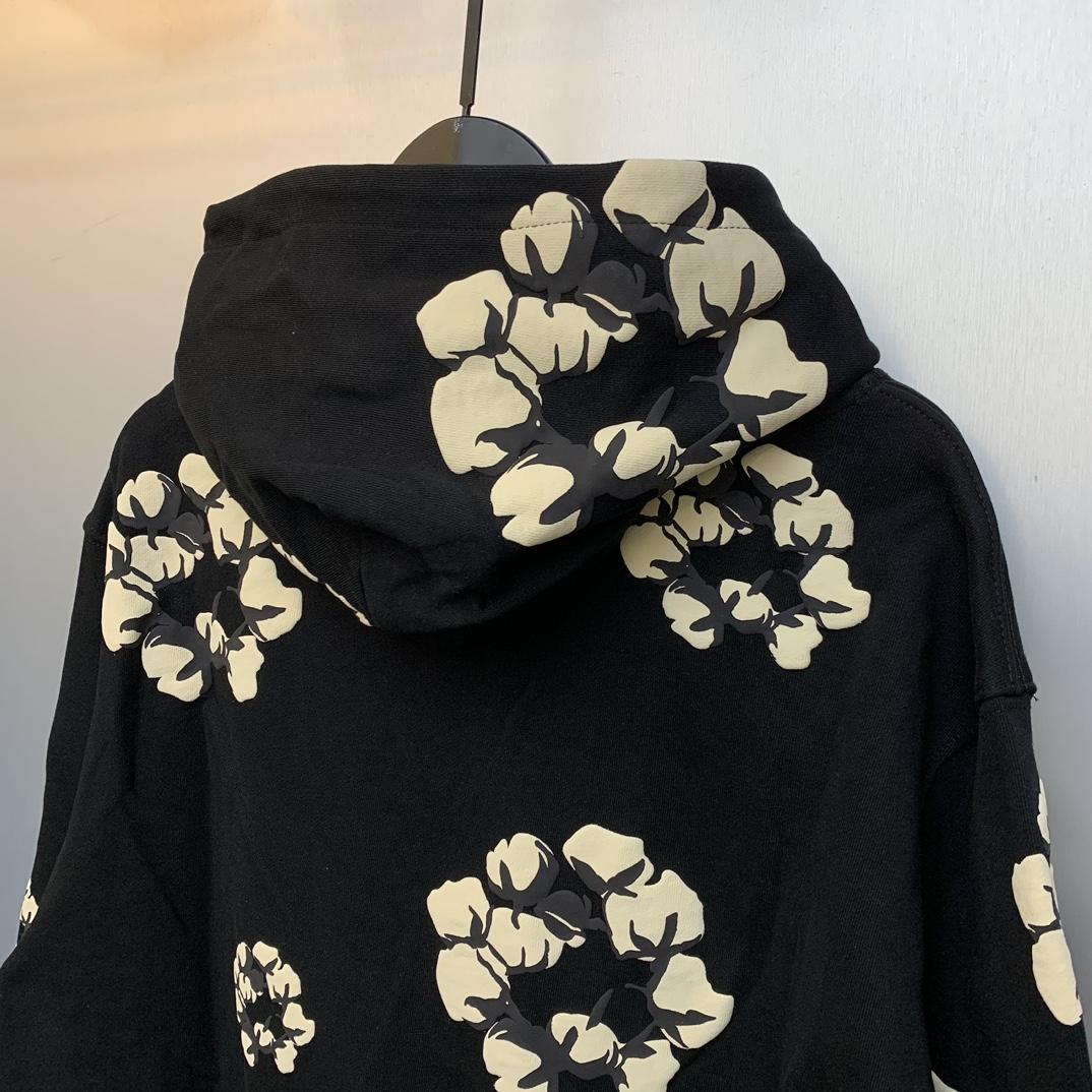 Denim Tears Cactus Tears Wreath Hoodie Black - FashionPlug