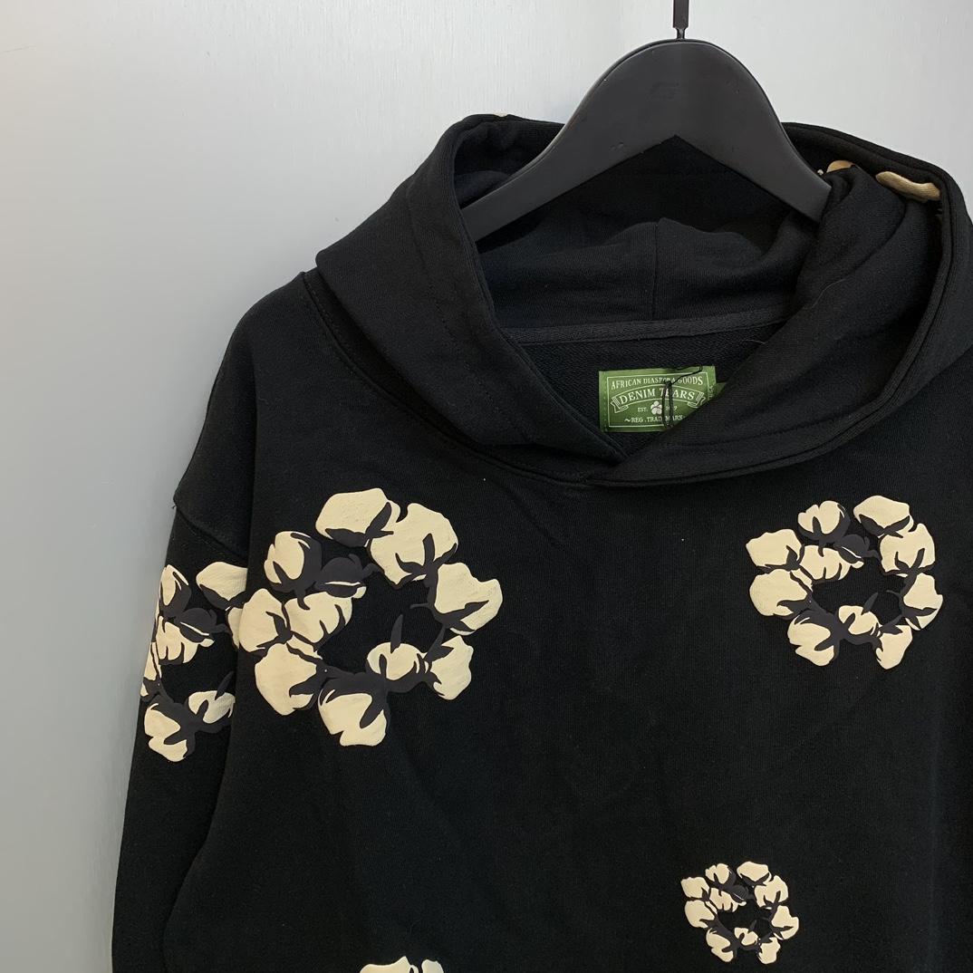 Denim Tears Cactus Tears Wreath Hoodie Black - FashionPlug
