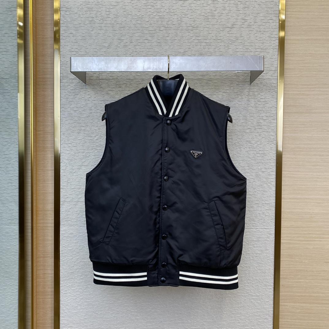 Prada Black Re-Nylon Vest - FashionPlug