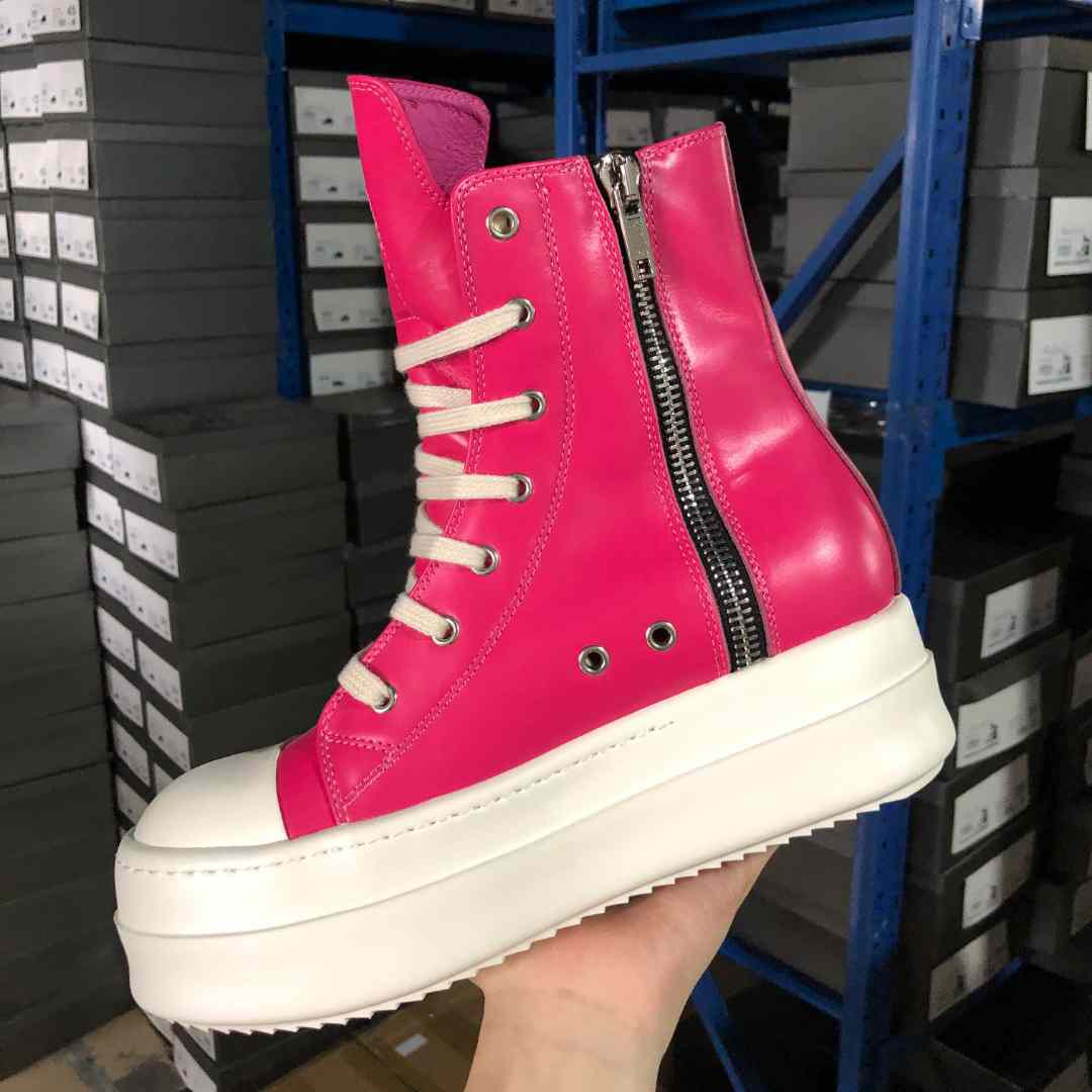 Rick Owens Leather High top Sneaker - FashionPlug