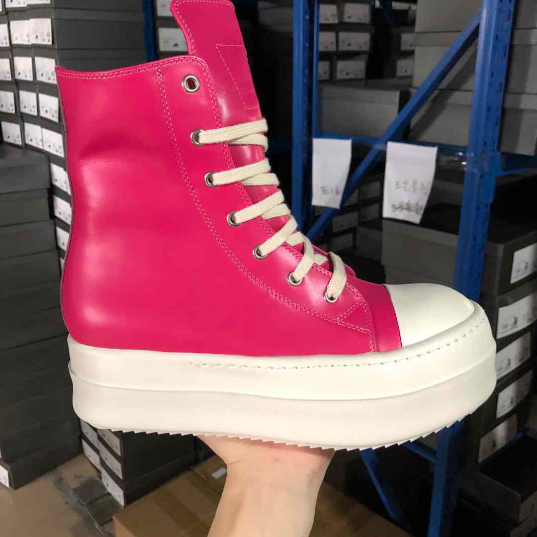 Rick Owens Leather High top Sneaker - FashionPlug